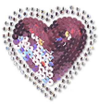 sequined heart7 - small $3 medium $6 large $9 